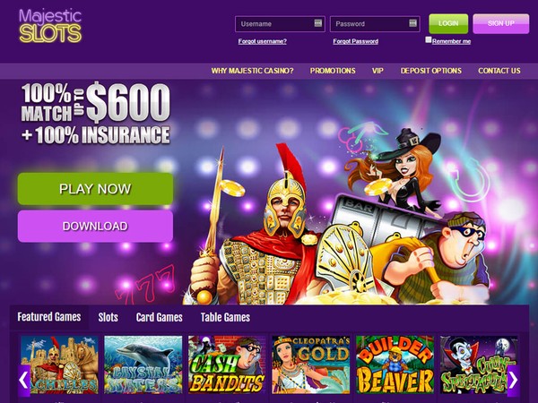 Majestic Slots Club Casino Screenshot